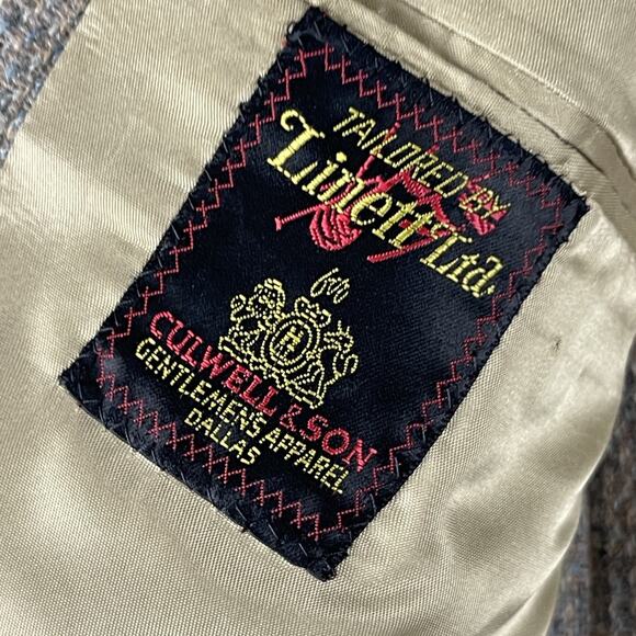 Vintage Culwell & Son Wool Tweed Blazer Sport Coat Mens 42R Beige 2 Button 80s - Picture 6 of 16